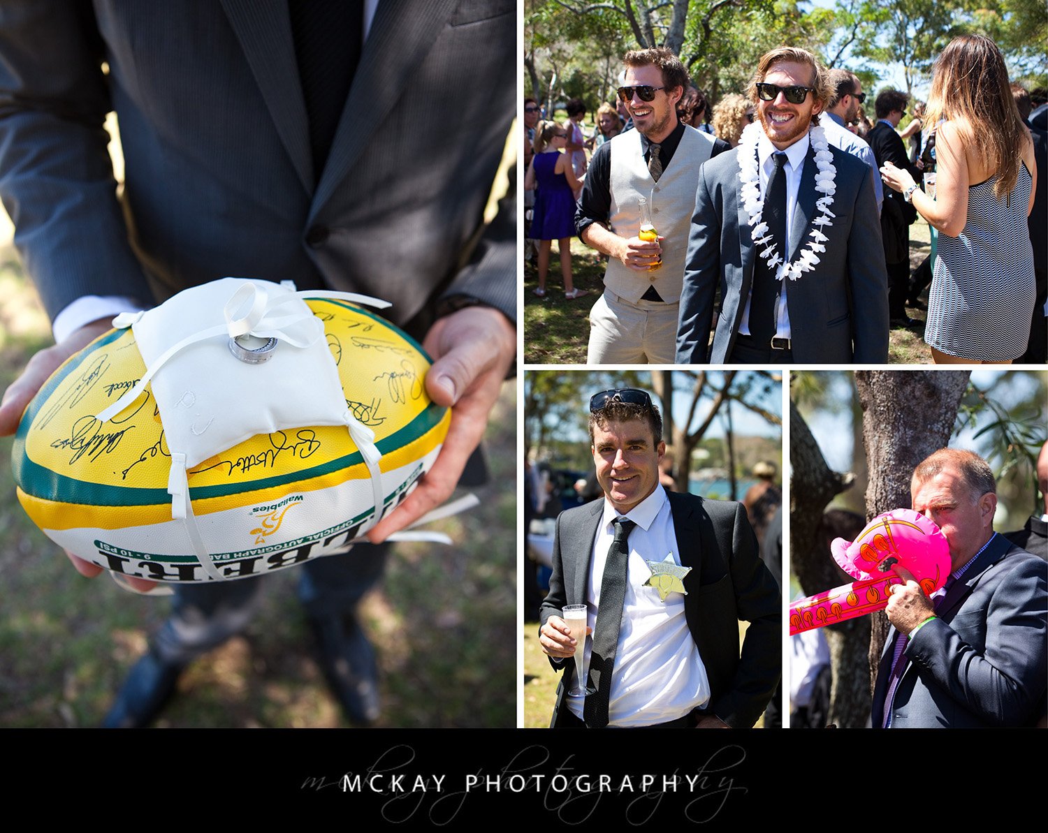 Love the dress ups and props Jess Peter - Clarkes Point Reserve wedding