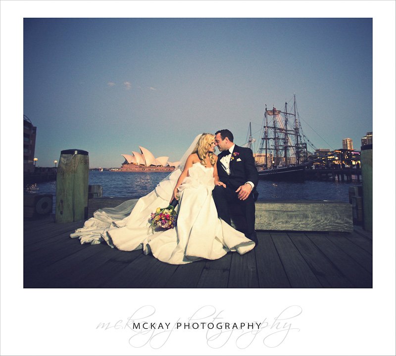 Beautiful photo near the Opera House - McKay Photography Hayley Theo Dedes on the Wharf wedding