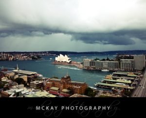 Rain clouds gather over Sydney Opera House