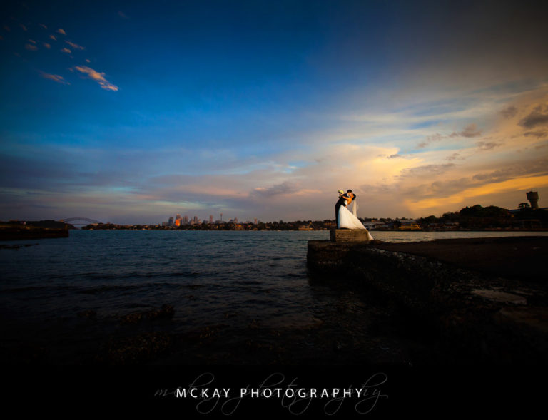 sunset wedding photo clarkes point reserve