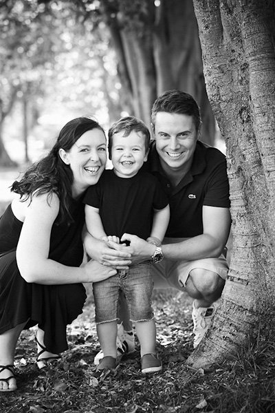 black white family photo