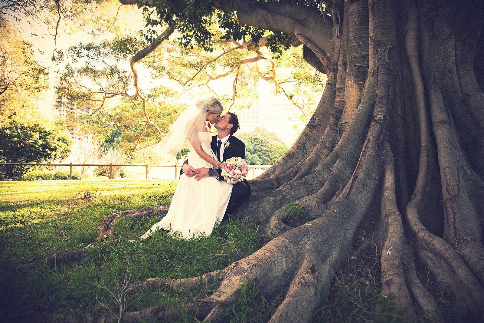 bride groom fig tree wedding Botanic Gardens