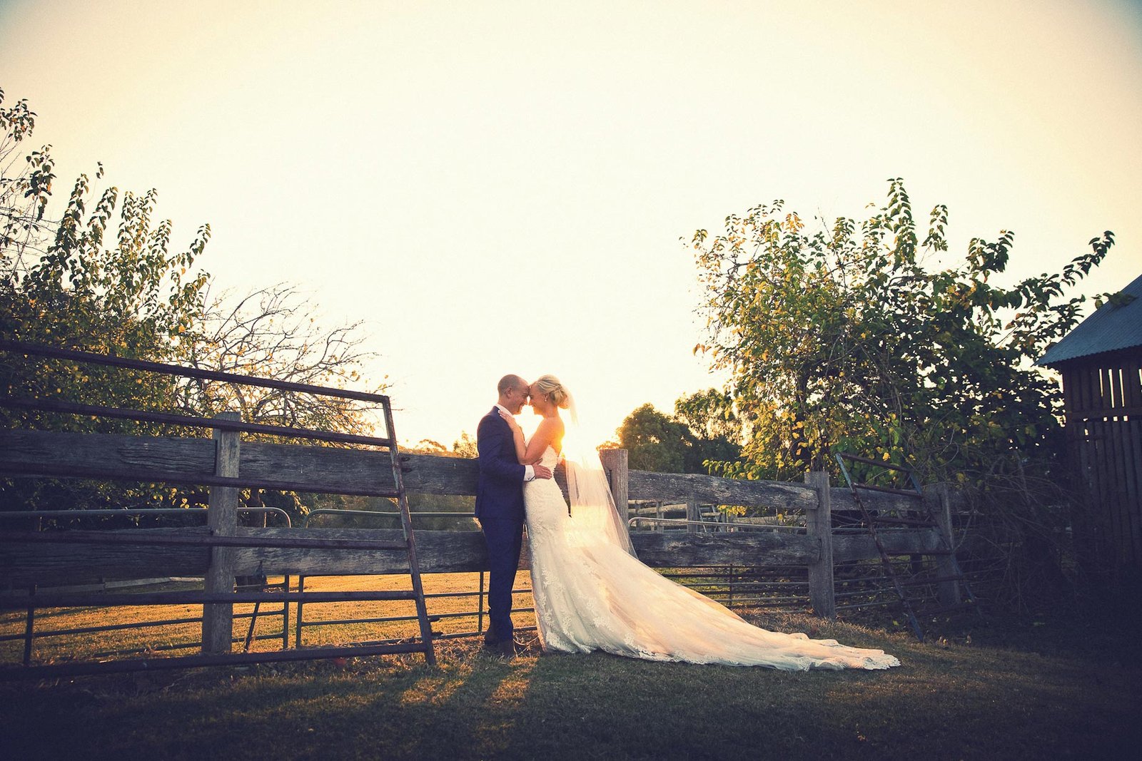 Sunset wedding photo Belgenny Farm