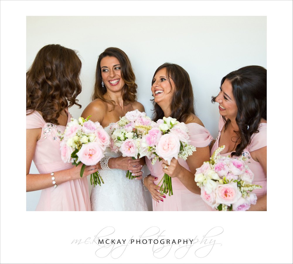 Flavia and her bridesmaids looked amazing - such pretty clolours