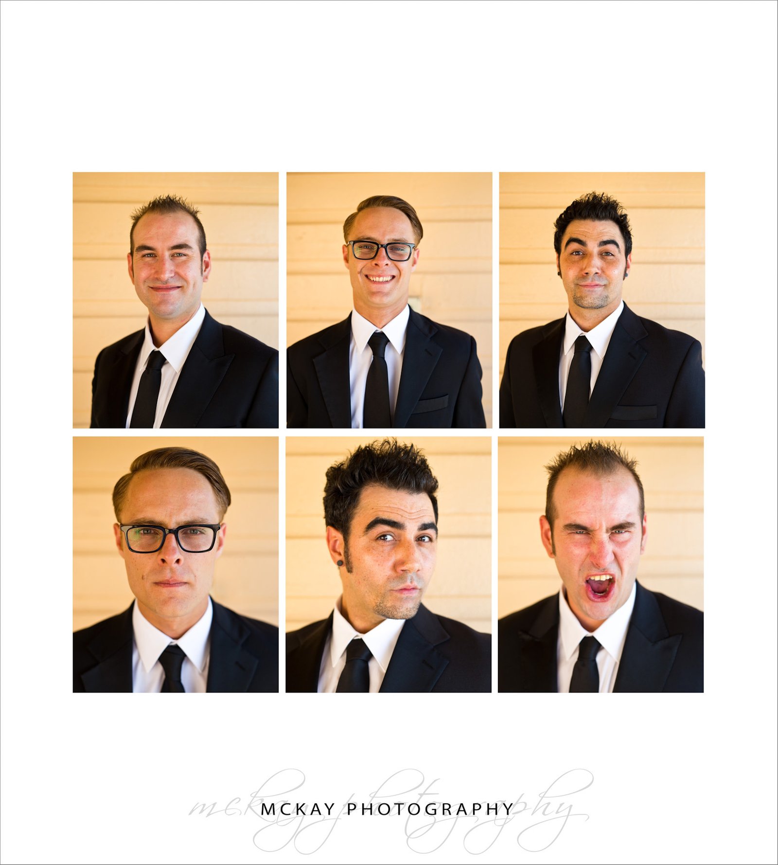 Groom and groomsmen being silly