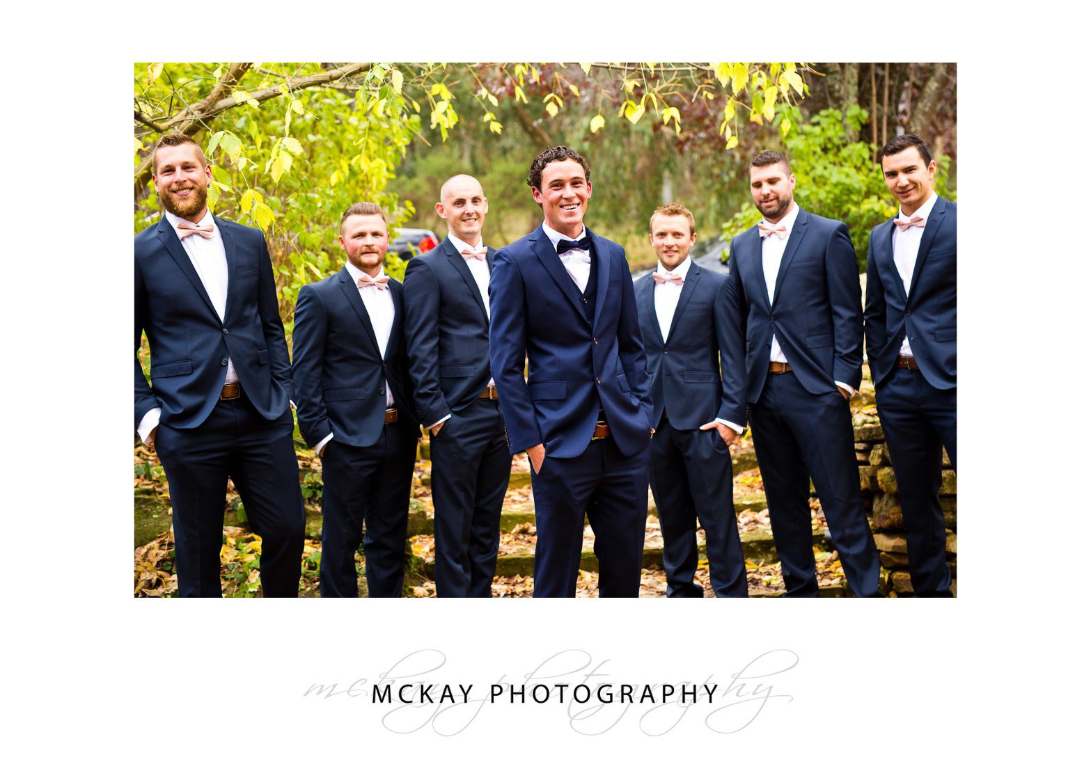 Michael and the groomsmen autumn wedding Bowral