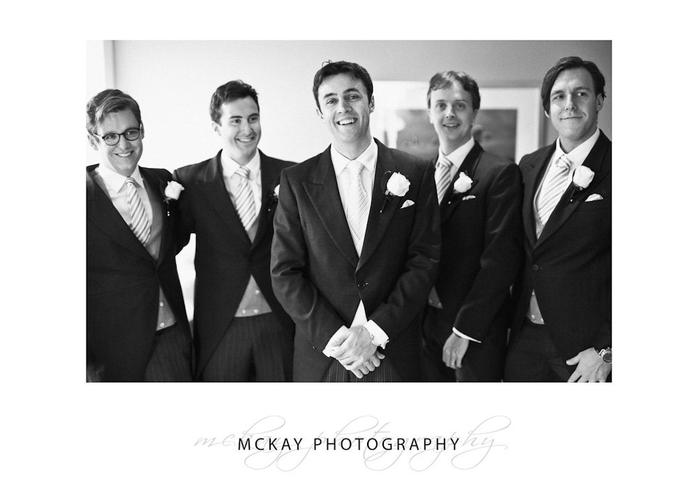 Angus and the groomsmen ready