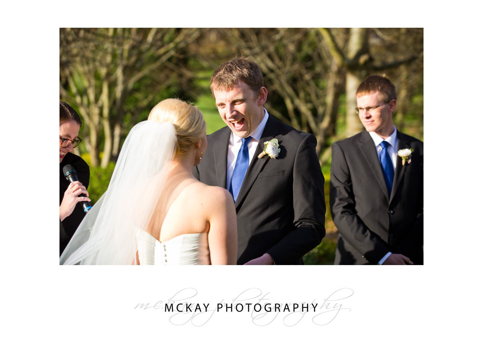 Groom stoked to see bride