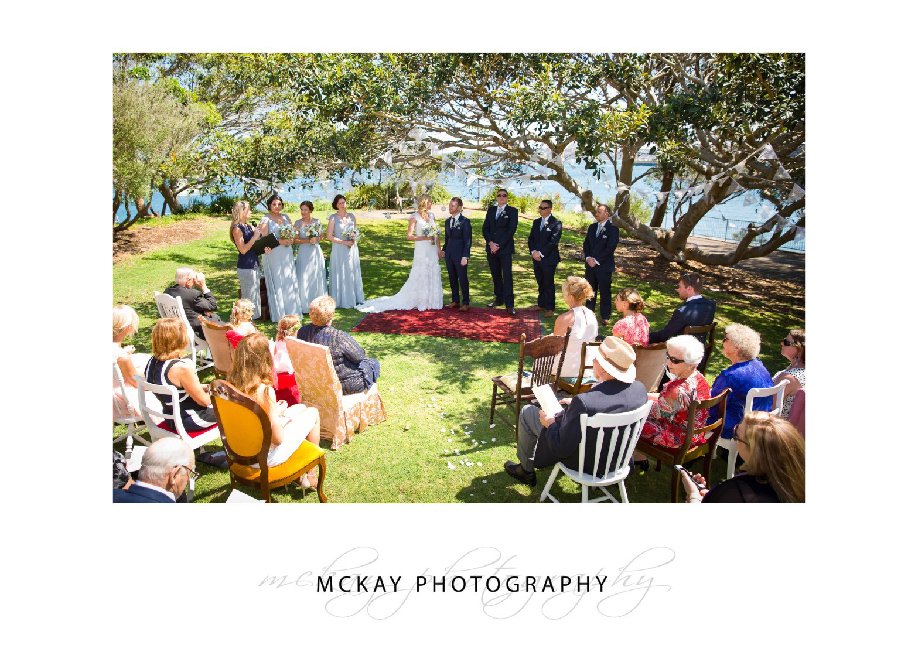 Wedding ceremony set up at Little Manly Point