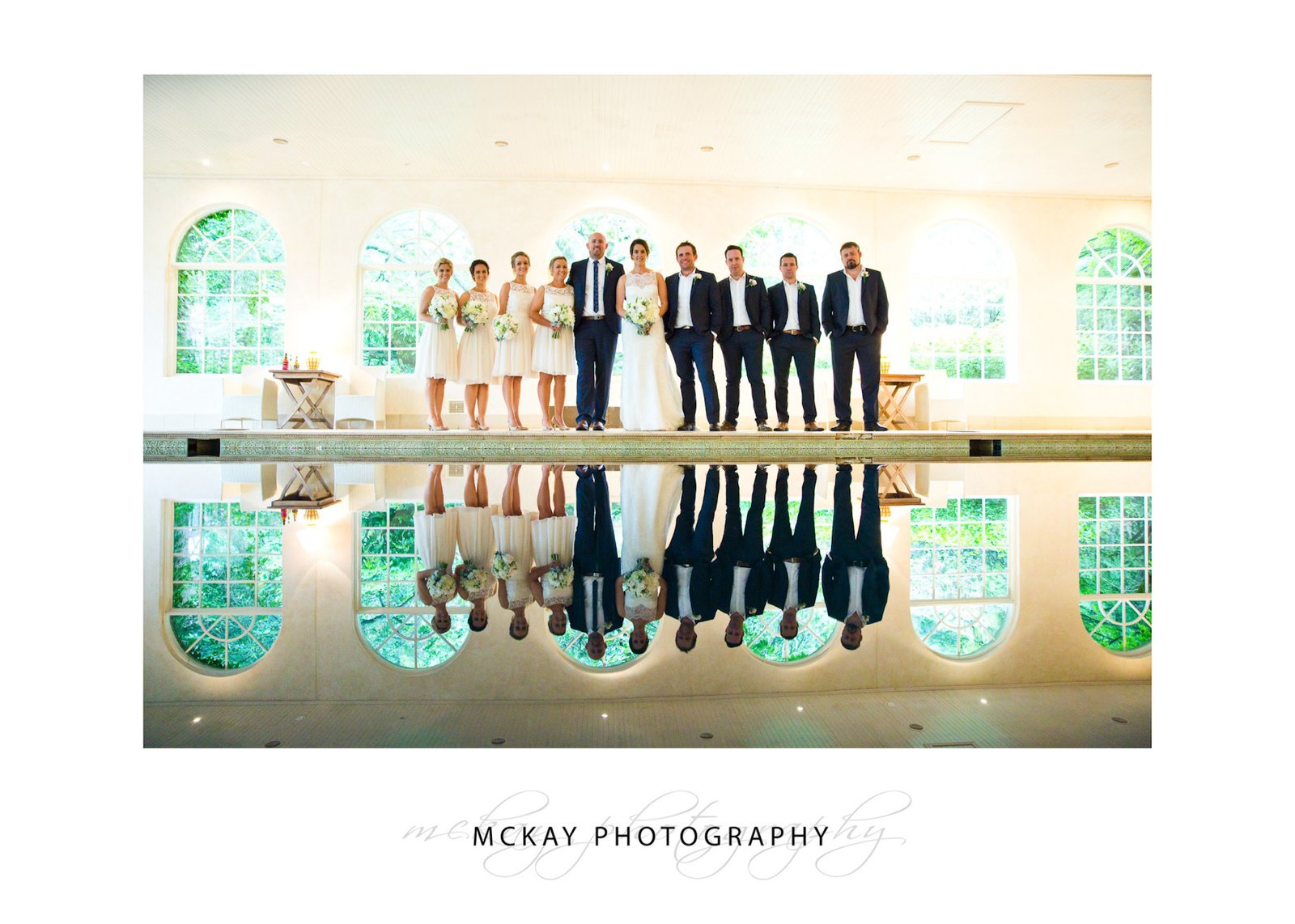 Bridal party in Pool House