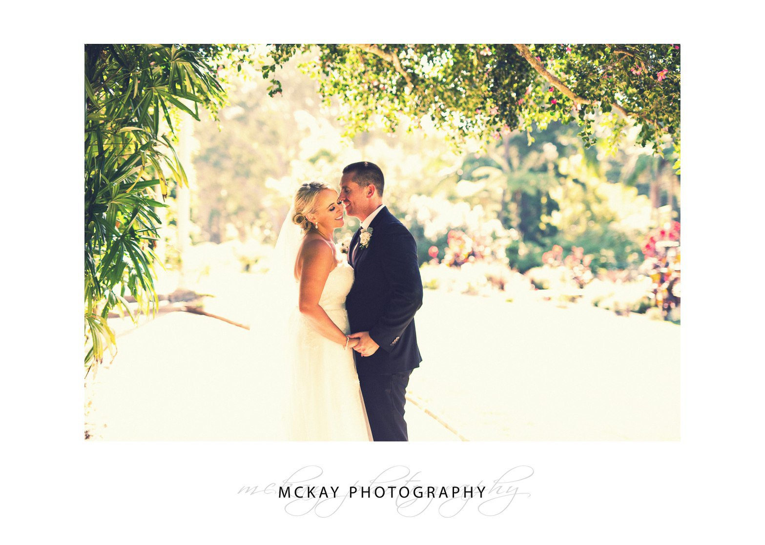 backlit photo of bride and groom at Vaucluse House