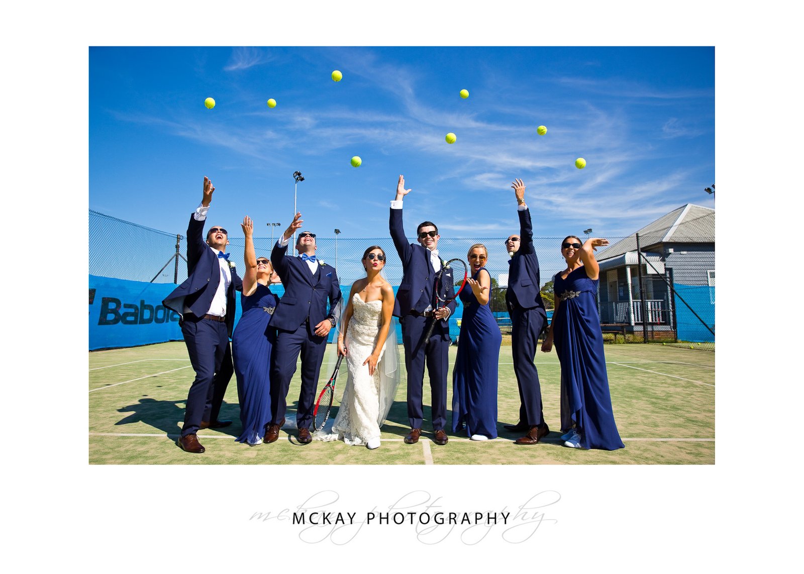 Bridal party tennis balls photo