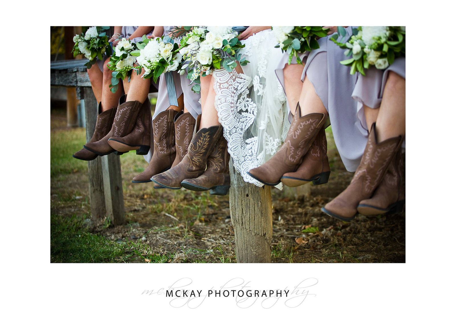 Ashlee & bridesmaids wearing boots
