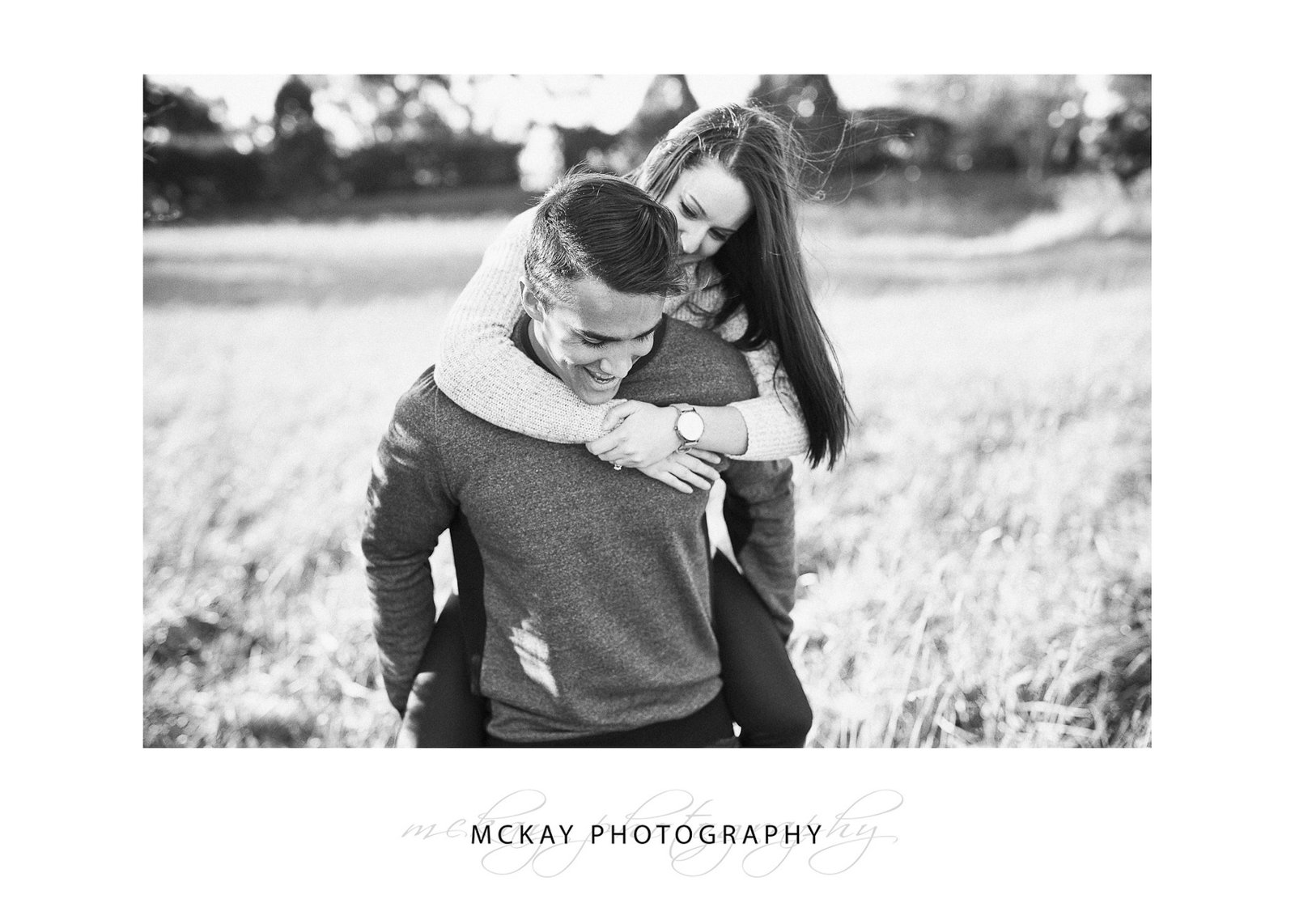 Black white photo couple engagement photography