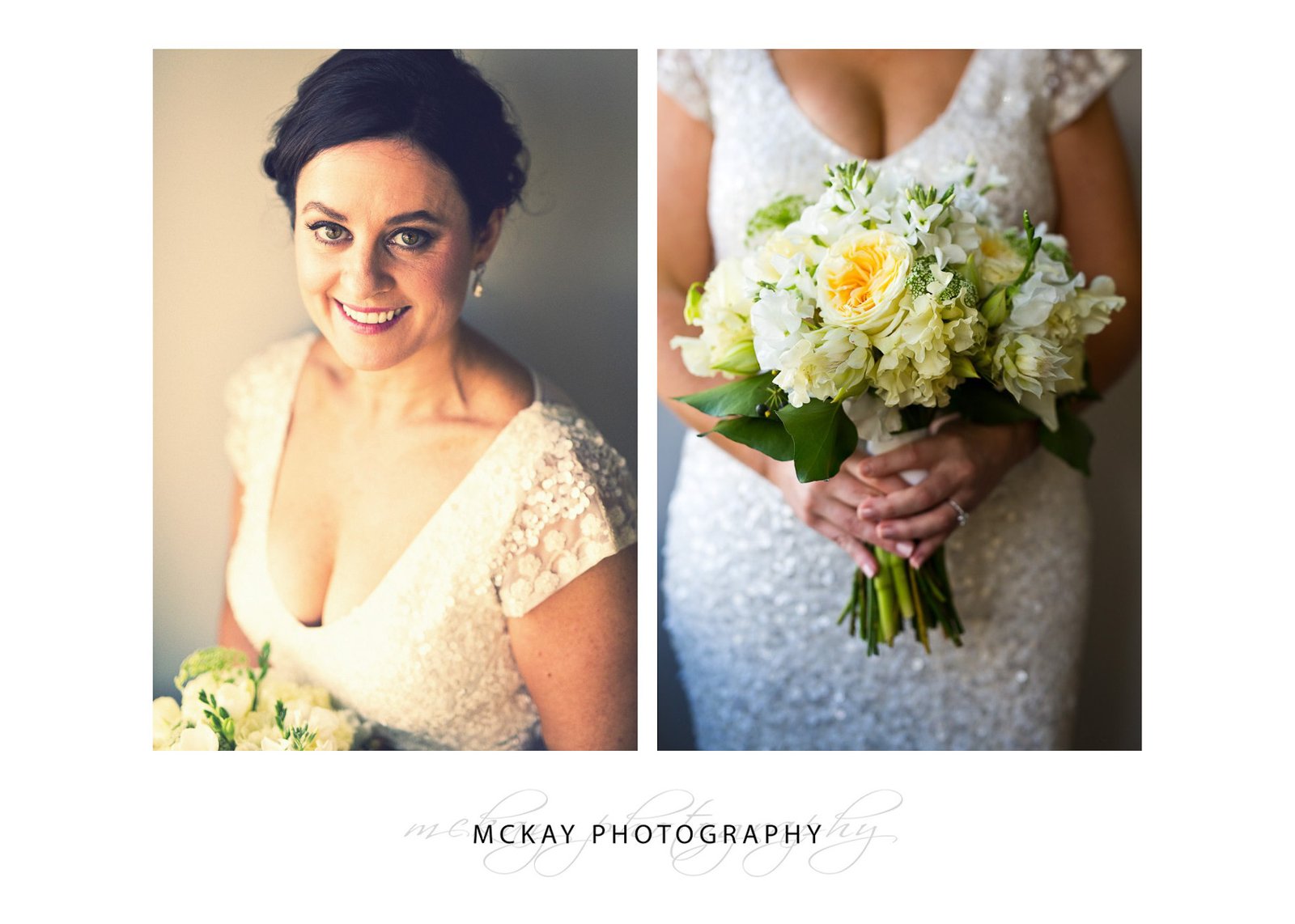 Bride detail photos dress and flowers bouquet