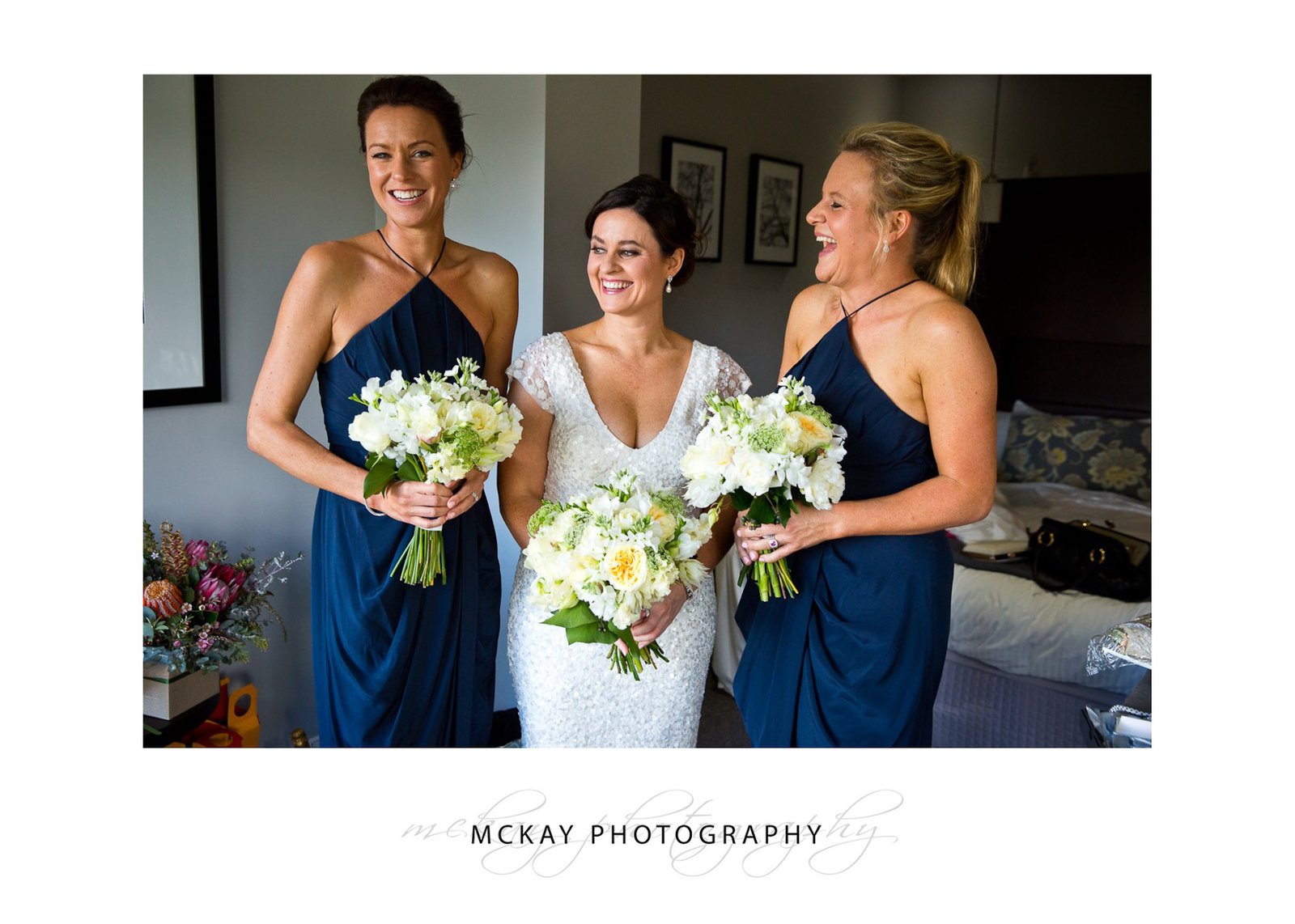 Bride and bridesmaids blue dresses at Peppers Craigieburn
