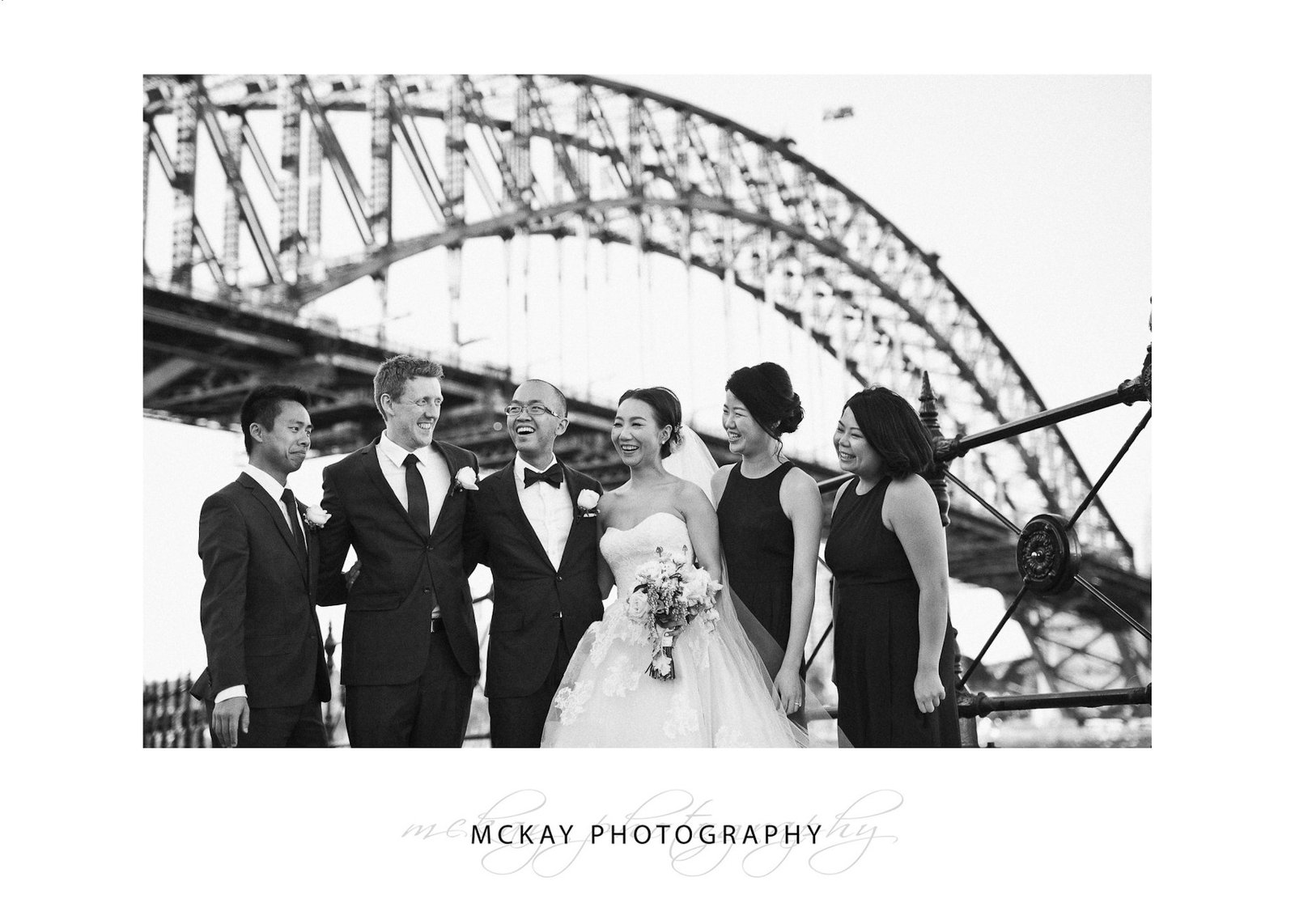 Bridal party at Sydney Harbour Bridge