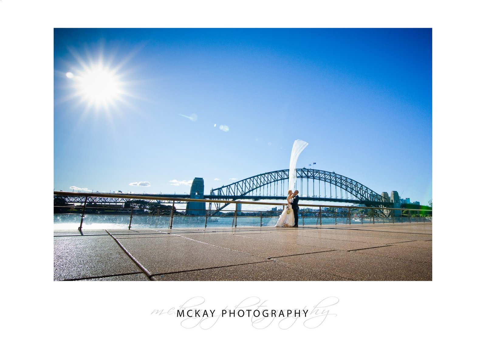 Windy Sydney Opera House wedding photo