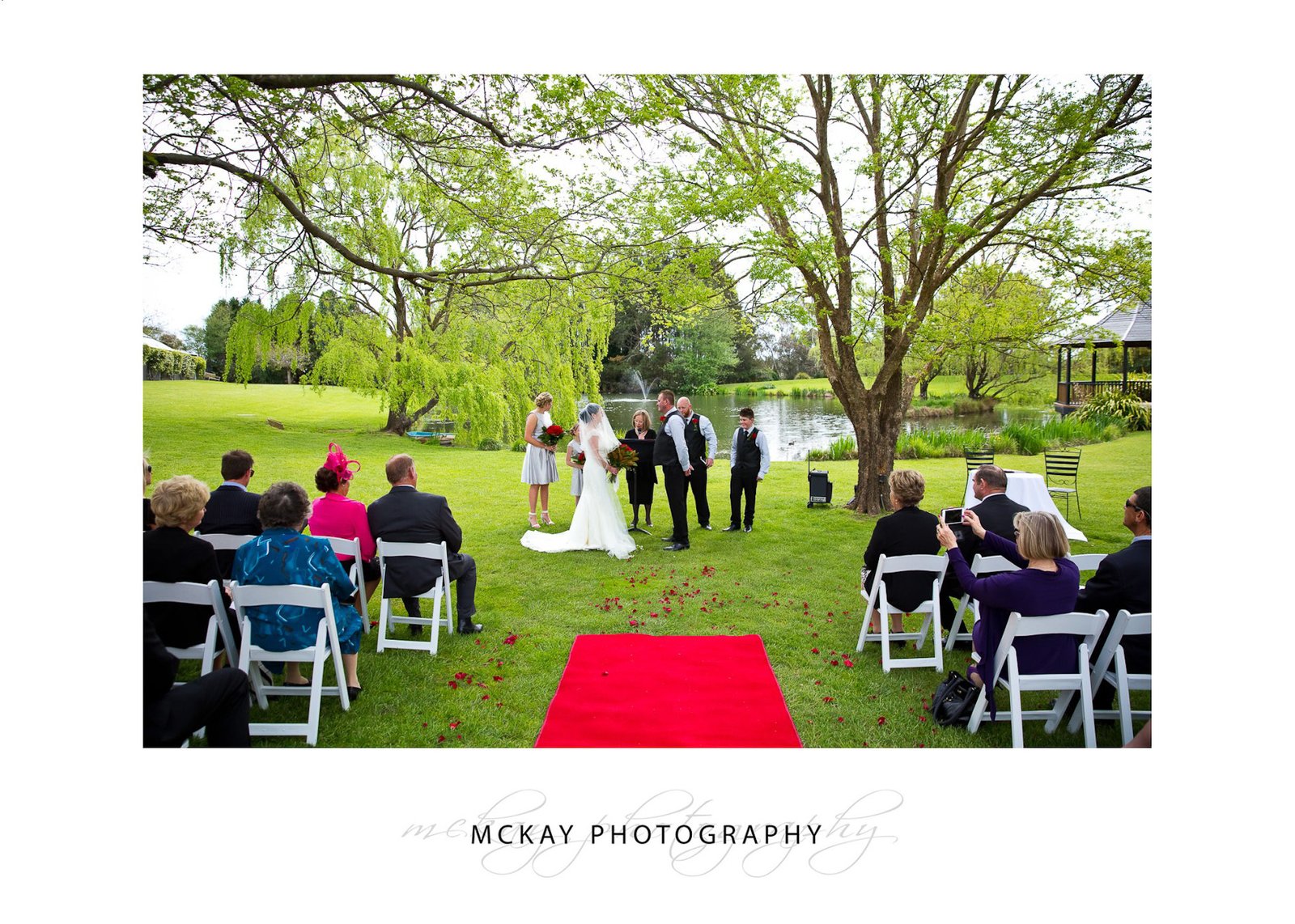 Wedding ceremony at Briars near lake