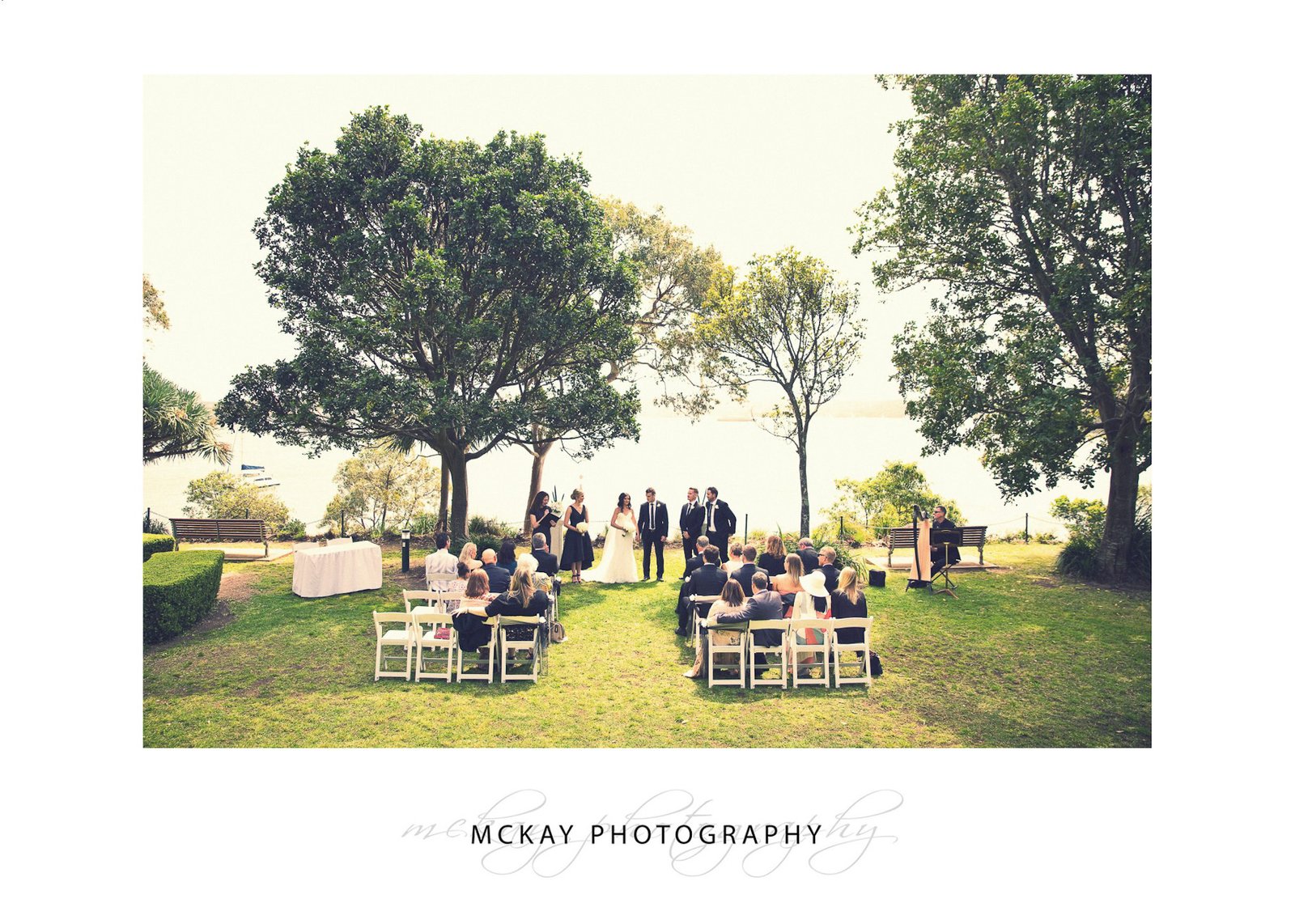 Wedding ceremony set up at McKell Park Darling Point
