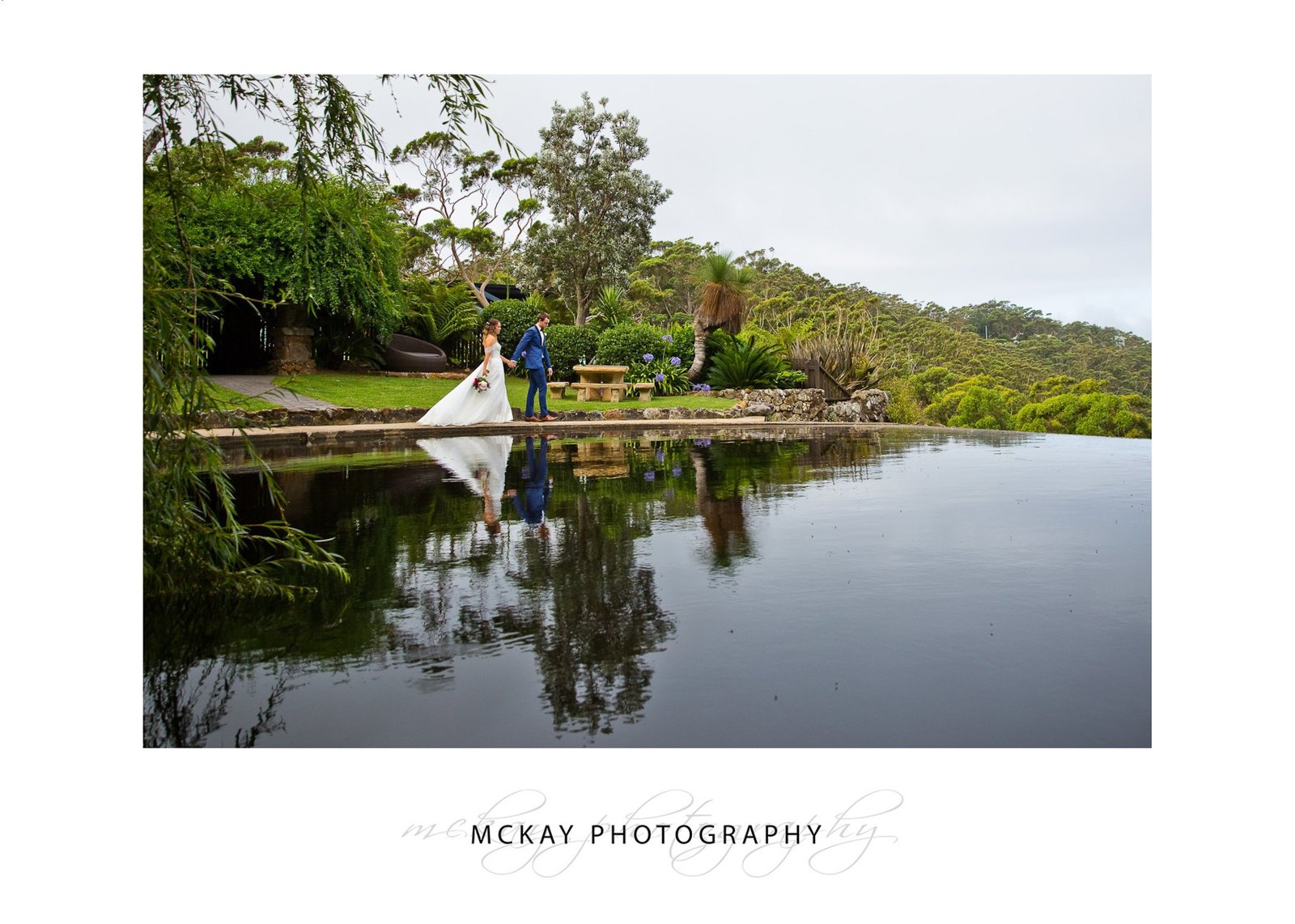Wedding at Tumbling Waters Retreat photo pool reflection