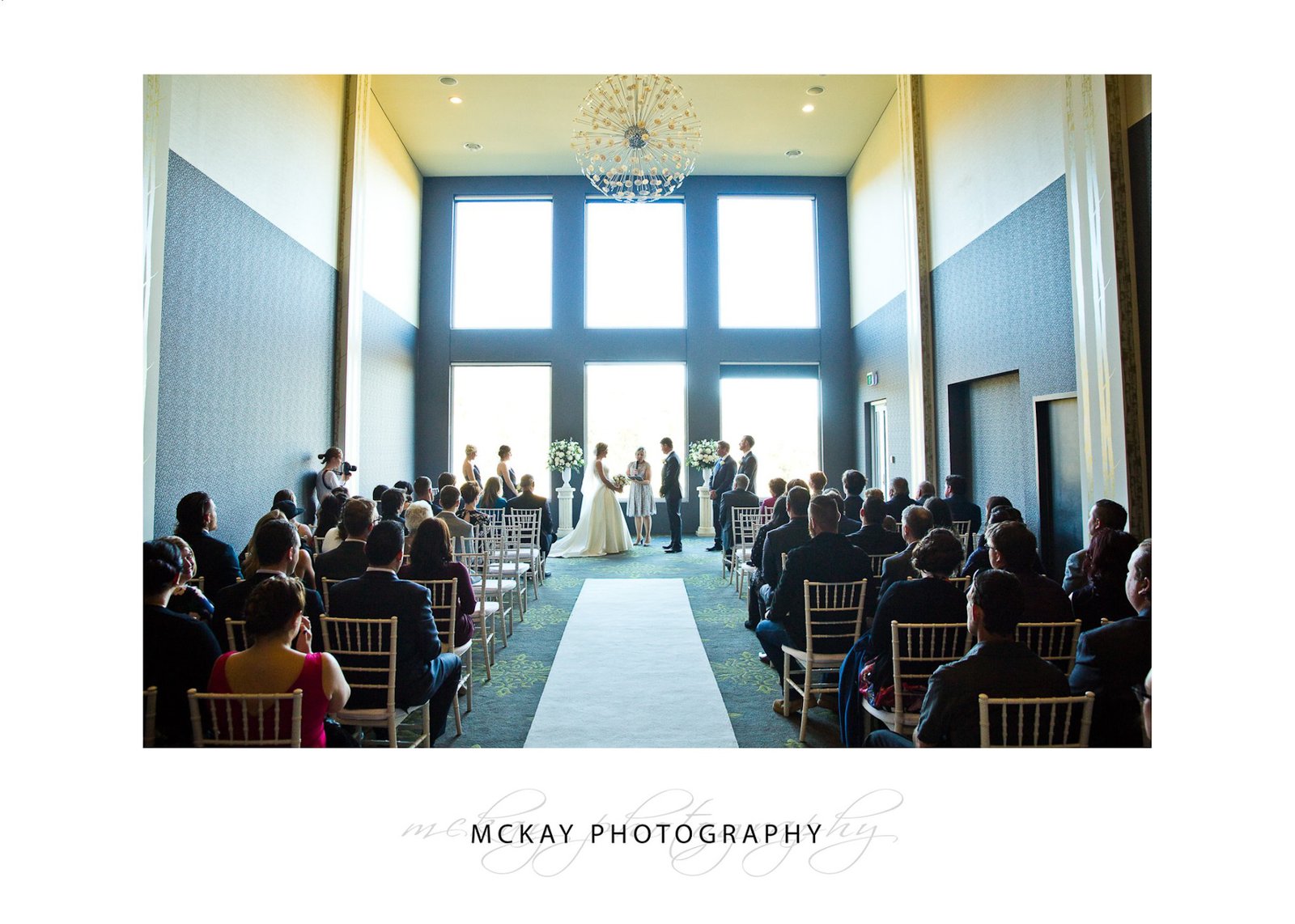 Wedding ceremony in Gallery room at Gibraltar Hotel