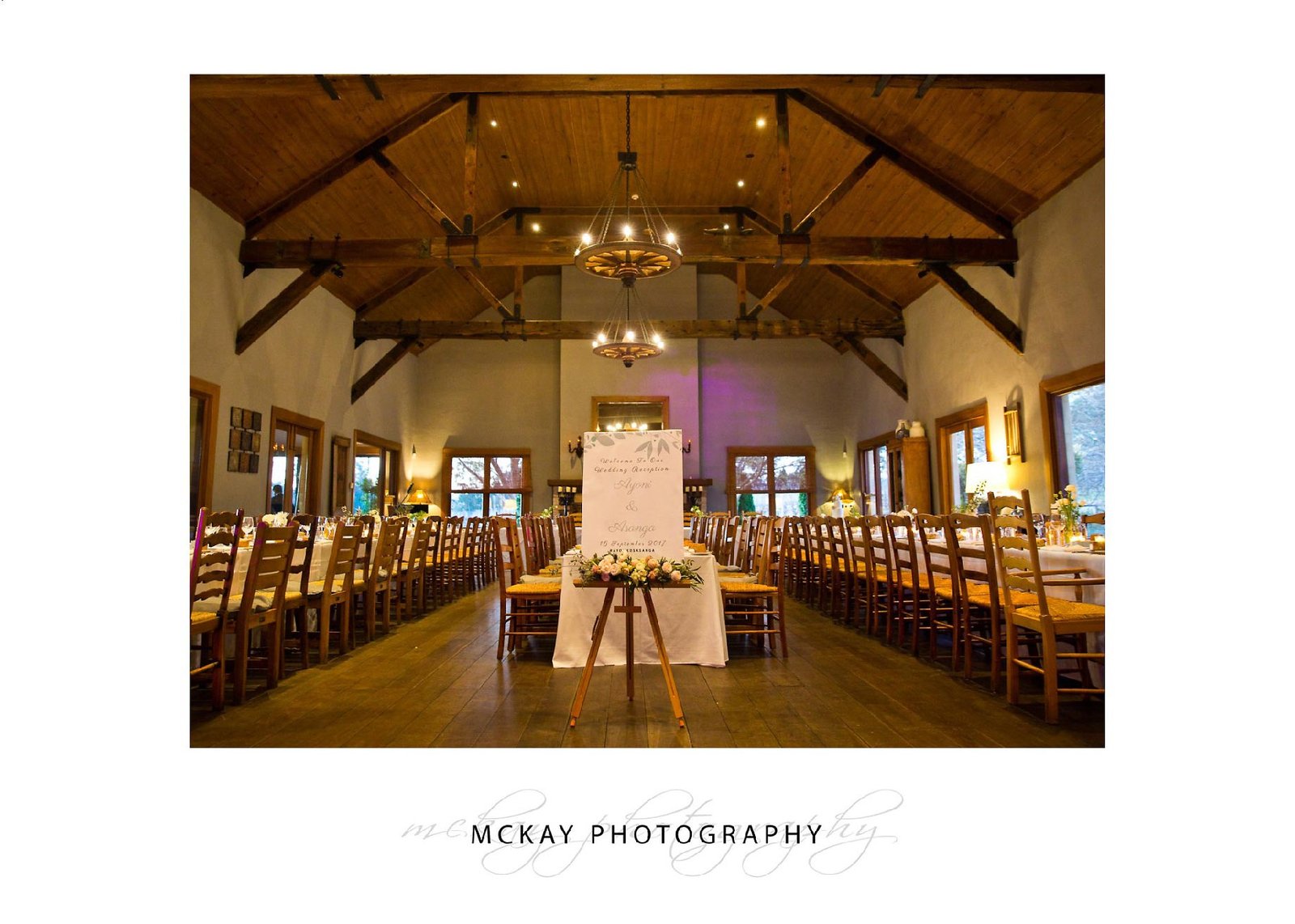Centennial Vineyards wedding room set up