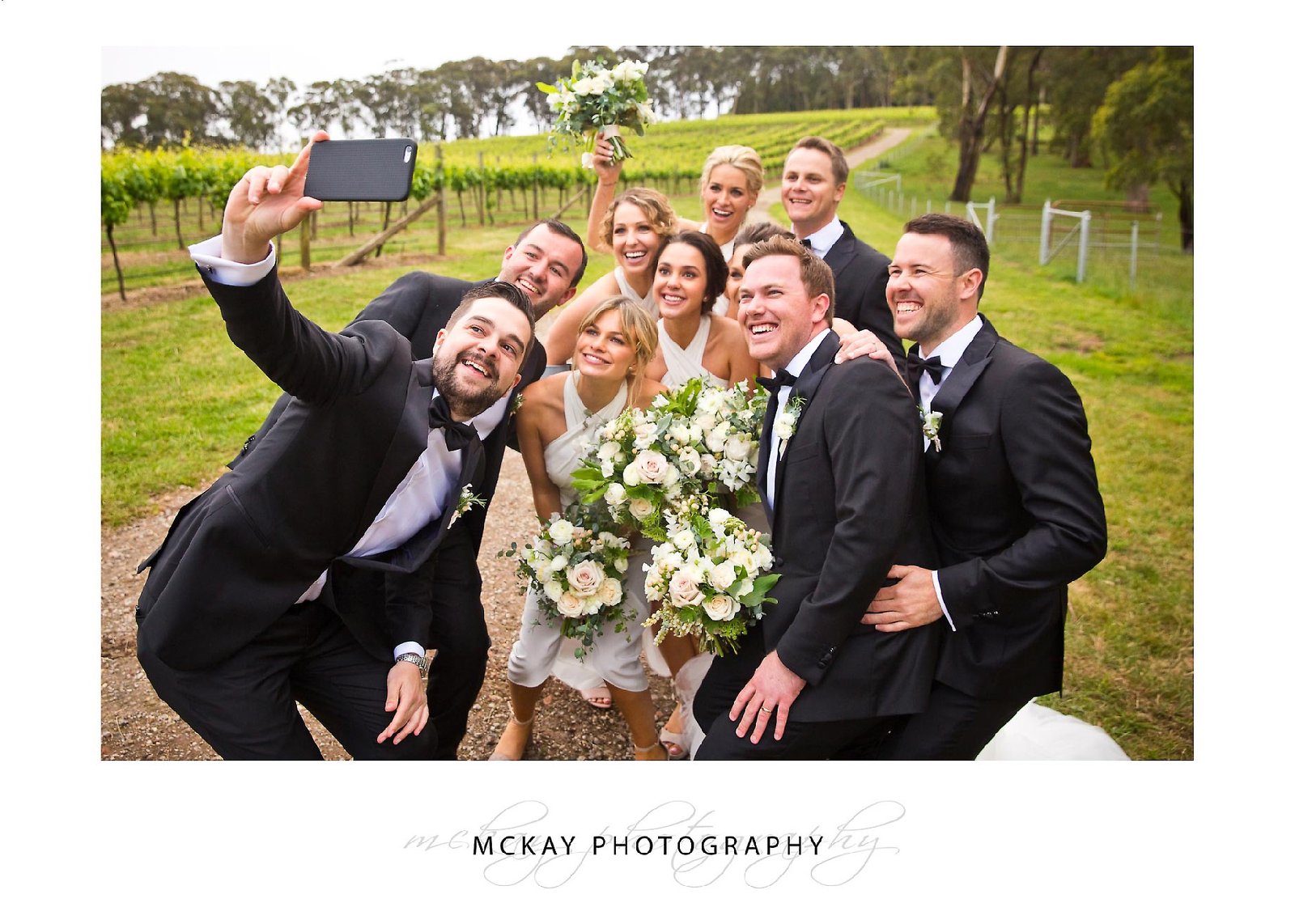 Bridal party selfie photo