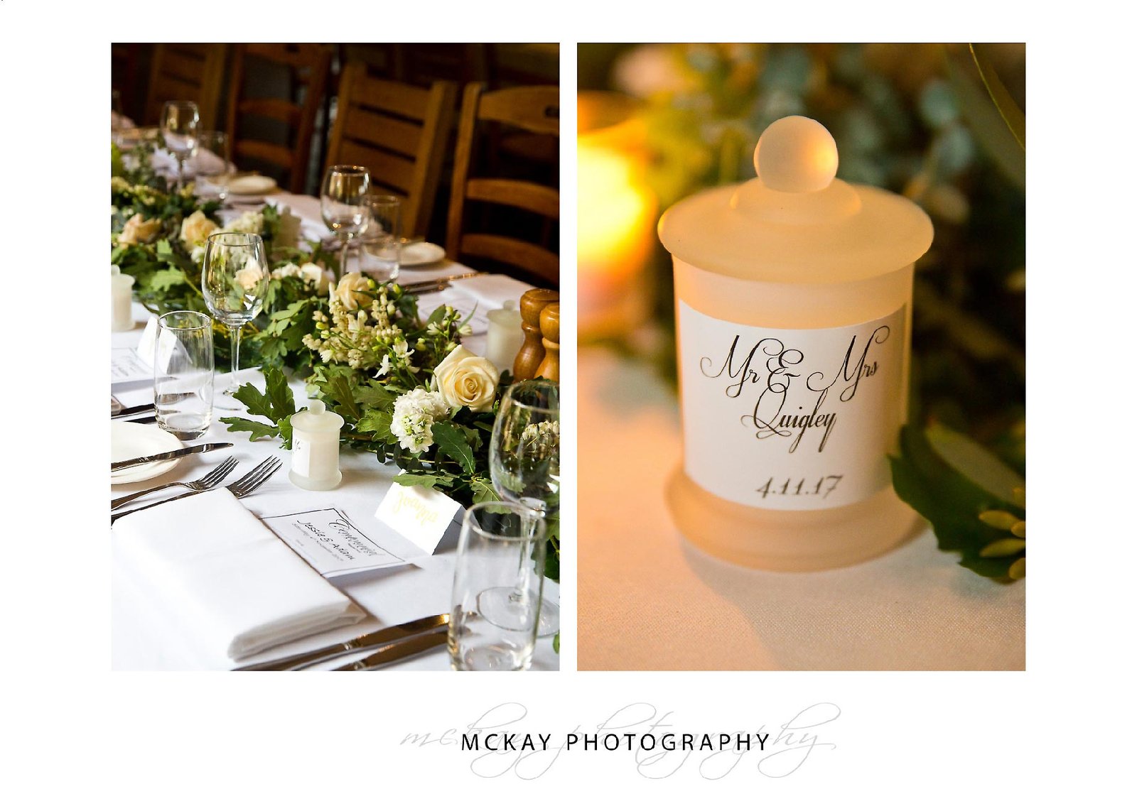 Wedding reception table details
