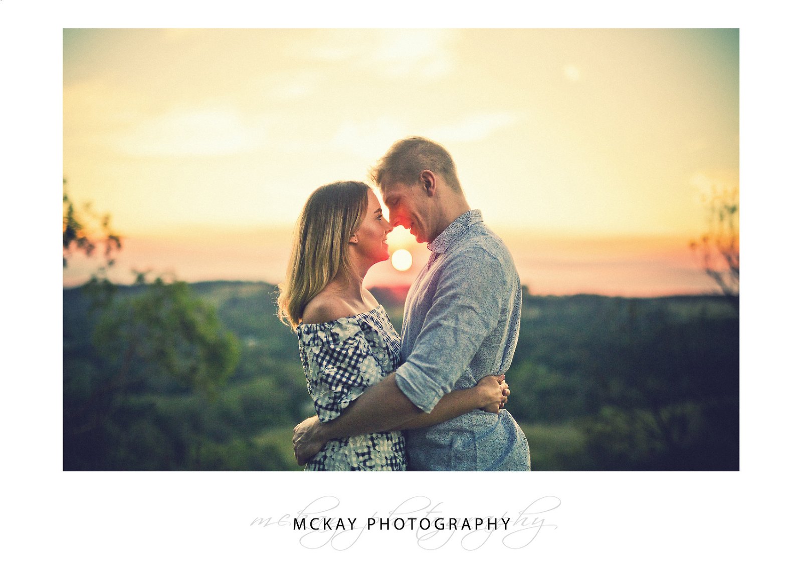 Engagement photo at Sunset glow Mt Gibraltar Bowral
