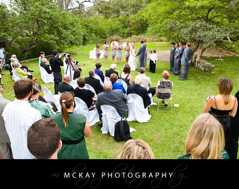 Athol Hall wedding ceremony on lawn