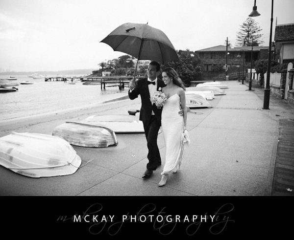 wet wedding Watsons Bay rain